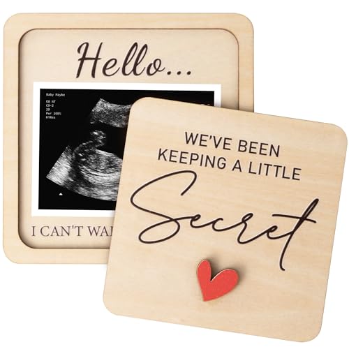 KATINAT Grandparent Reveal Keepsake, Pregnancy Announcement for Grandparents, Baby Announcement Sign, Ultrasound Picture Frames Wooden Keepsake Box, First Time Grandparents Gift