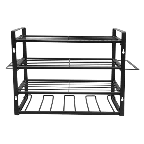 Zerodis Wall Mounted Power Tool Organizer, 4 Layer 4 Drill Metal Garage Heavy Duty Tool Holder Drill Storage Organization Shelf Presents for Father Boyfriends Men