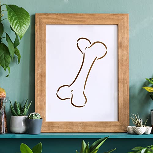 FINGERINSPIRE Hundeknochen-Schablone, 29,7 x 21 cm, Kunststoff, Hundeknochenmuster, Zeichenschablonen, rechteckig, wiederverwendbar, zum Malen auf Holz, Boden, Wand und Fliesen