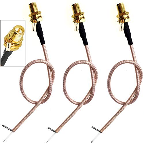 SMA-Female (Pin in Center, Outside Thread) to Pigtail Antenna Extension Cable- RG316 Coaxial Cable Connector Antenna Adapter,Pack of 3, Length 20Centimeters/8'',Lsgoodcare