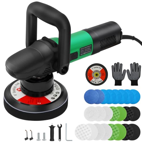 Lucidatrice Auto, Lucidatrice per Auto 6500Giri/min 900W, 23*150mm Coperture e dischi per lucidatura Motore in Rame Puro 9mm Eccentrica 6 Velocità Variabili, per Auto/Mobili/Parchetti