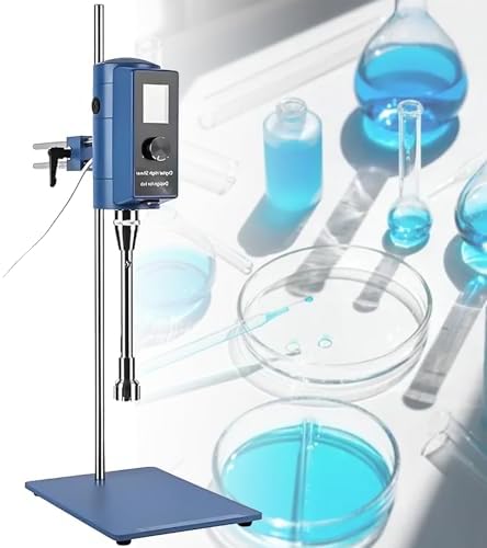 500W High Shear Homogenizer - Digital Emulsifying Mixer for Cosmetics & Food Industry | Lab Homogenizer & Disperser Machine | High Efficiency Emulsifier (28F)