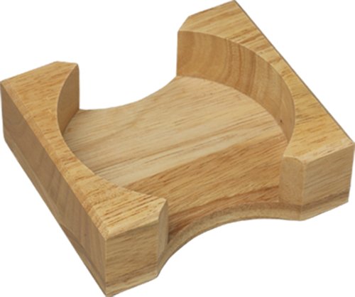 CounterArt Light Oak Round Wooden Coaster Holder Will Hold 4-4
