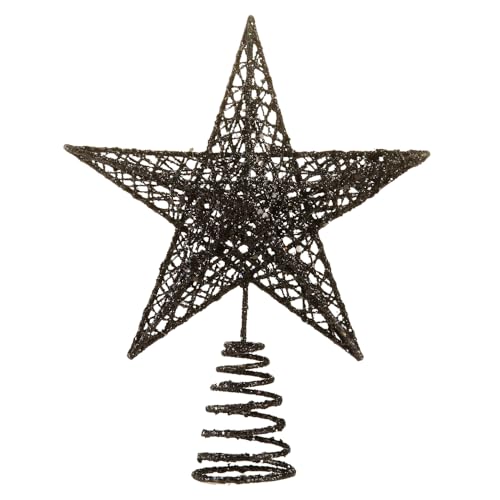 BinaryABC Iron Christmas Tree Star Topper,20cm Glittering Tree Topper