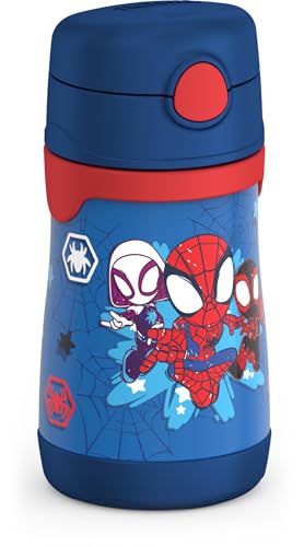 Image of THERMOS Vacuum Insulated Stainless Steel 10oz Straw Bottle, Spidey and His Amazing