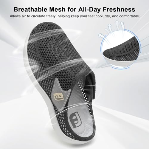 JOINFREE Slippers for Women Adjustable Indoor House Shoes, Wide Width Diabetic Home Shoes Comfy Non Slip Breathable Slippers for Edema, Swollen Feet, Elderly, Pregnancy4