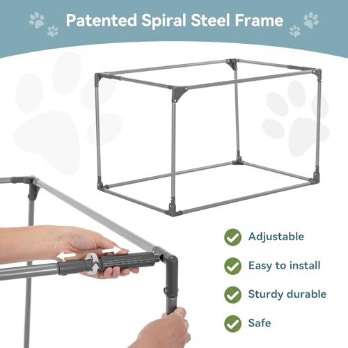 Petsfit Hundebox faltbar für mittlere Hunde, Hundebox für Zuhause Zimmerkennel Hund Verstellbares Design Transportbox Hund, Reißfeste Netzfenster & verdickte plüsche Betteinlage,(M, Schwarz)