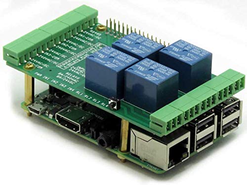 Four Relays Four Inputs 8-Layer Stackable HAT for Raspberry Pi