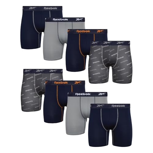 Bóxers Reebok para hombre en pack de 8 calzoncillos atléticos suaves con bolsa de contorno