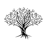 Pegatinas de pared de vinilo Rama de olivo, raíces, hojas, bosque 68x81.8cm Cultura del tatuaje Negro