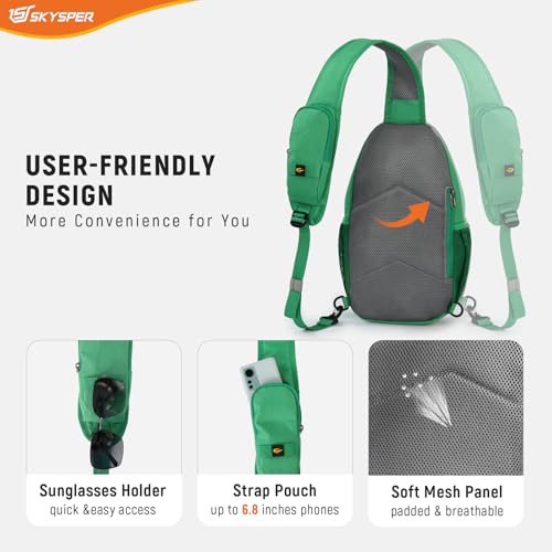 Image of SKYSPER Sling Bag RFID Cross Body Bag Recycled Crossbody Backpack Travel Daypack