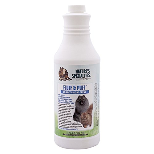 Nature's Specialties Fluff & Puff Re-moisturizing Spray Conditioner for Dogs Cats, Non-Toxic Biodegradeable, 32oz