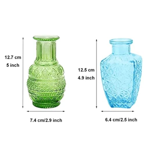 Jarrones de cristal vintage en pack de 2 para centros de mesa elegantes 3