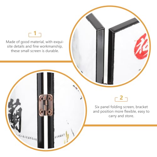 Paravent pliable en bois Healeved à 6 panneaux pour déco murale - 8