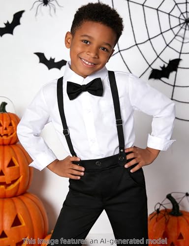 Image of A&J DESIGN Toddler Boys Formal Clothes Suspender Outfit Dress Suit 12M - 6Y