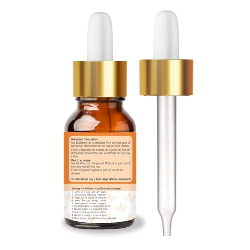 Image of Crysalis Sea Buckthorn (Hippophae Rhamnoides L) Oil Pure & Natural Undiluted Essential Organic Cold Pressed Oil Renew Skin & Promotes Elasticity,Reduces Dark Spot In Rough Skin 30ml