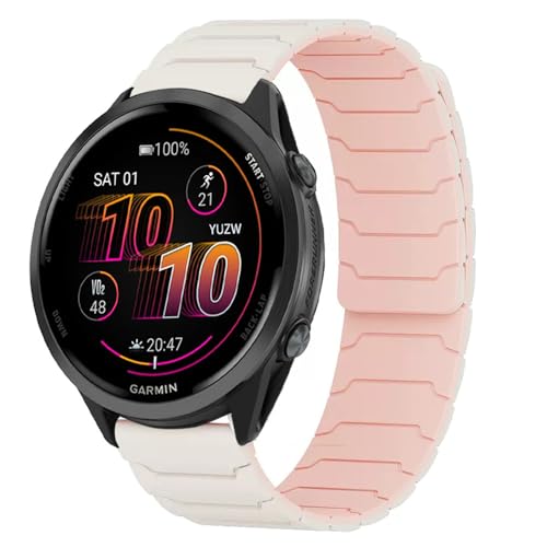 Garmin用ループストラップ Forerunner 570 265 55 255 245 Music用 vivoactive 6 5/Venu 3 2Plusバンド シリコン 20mm 22mm ウォッチバンド スターライトピンク 22mm