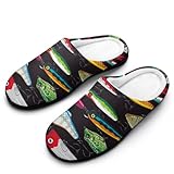 [NBKING] スリッパ 鯉幟 魚柄 ルームシューズ 室内 来客用 防寒 暖かい 滑り止め 部屋履き 男女兼用 オフィス トイレ カップル 軽量 自宅用 職場 オールシーズン用 11-12（44-45）