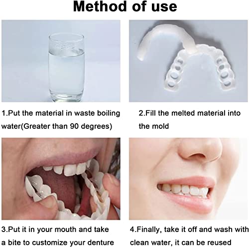 Ltqus 2 Pairs Instant Veneers Dentures For Men And Women, Customizable Temporary ​Fake Teeth, Teeth Improve Smile, Perfect Braces And Whitening Substitutes, Suitable For Everyone #TOP4