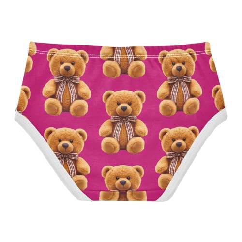 Toddler Underwear Custom 2t Cotton Little Girl Panties Colorful Kids Undies Briefs Brown Teddy Bears Pink2