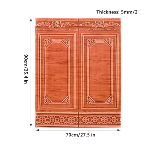 HAILM 3D Textured Wall Panel, Acoustic Wainscoting Panels, Self-Adhesive Removable and Waterproof, Foam Paneling Faux Wood Wall Panels (10 PCS, 6.3 SQM Coverage)