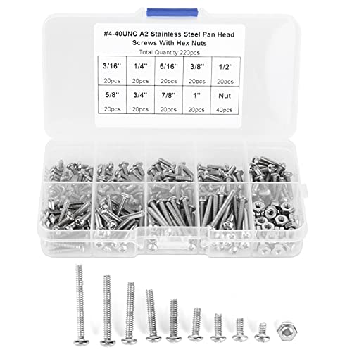 Kit de tornillos autoperforantes 220 piezas acero inox miniatura 1