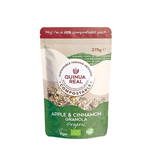 Granola de quinoa real con manzana y canela sin gluten BIO - Quinua Real - 275 g