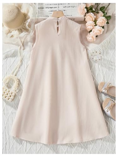 SweatyRocks Girl's 3D Floral Sleeveless Dress Mock Neck Appliques A Line Summer Dresses2