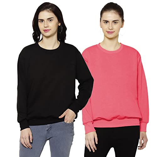 Image of Mack Jonney Fleece Round Neck Sweatshirt for Women (Pack of 2)-SW RN BLK NVY 002-P