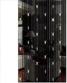 GREENWISH Cortinas de cordão de contas pretas, cortina de borla, cortina de franja de cristal para porta, cortina, contas, painel de janela, divisória de quarto, cortina para decoração de porta de
