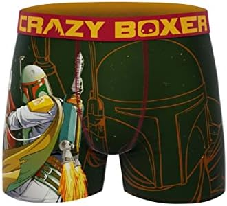 Crazy Boxers Star Wars Boba Fett Flying Mens Briefs Large (36-38) Green