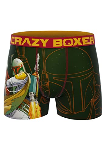 Crazy Boxers Star Wars Boba Fett Flying Mens Briefs Large (36-38) Green #TOP2
