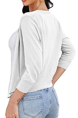 Image of Jumppmile Women's 3 /4 Sleeve Summer Cardigan Lightweight Soft Open Front Knit Cardigan