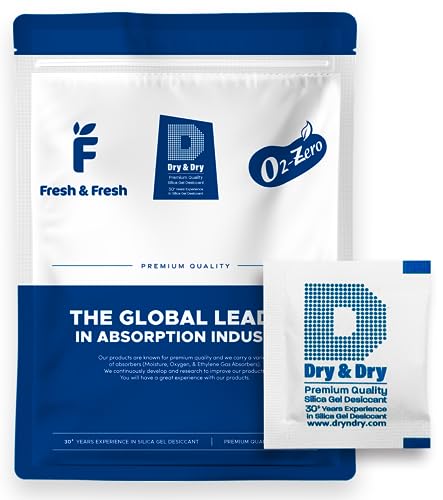 Image of Dry & Dry 3 Gram [200 Packets] Silica Gel Packets Silica Gel Desiccants, Silica Gel Packs - Rechargeable Moisture Absorbers for Food Storage, Electronics, 3D Filament & Safes