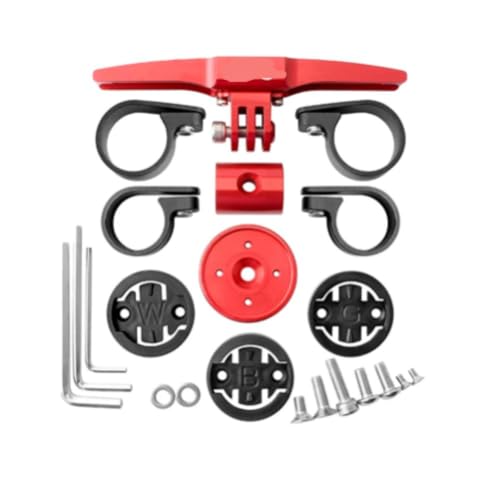 Support caméra et compteur vélo triathlon rouge pour prolongateur TT