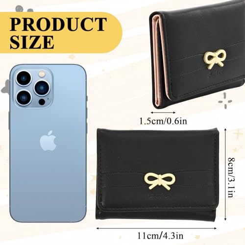 Bow Wallet, A Small Three-Fold Cute Wallets for Women, Made of Leather, Fashionable And Simple, Can Hold Loose Change, Bank Cards, Cash2