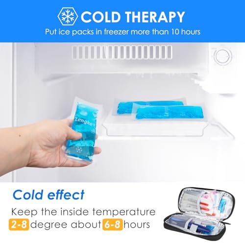 Image of YOUSHARES Peptide Case Ice Packs, 2 TSA Approved Cooler Pack for GLP-1 Storage Travel Bag for Diabetics Travel Case, Keeps Medicine Cool and Stable