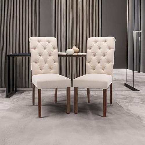 image for COLAMY Tufted Upholstered Dining Chairs Set of 2, Accent Parsons Chair