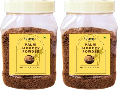Image of FittR Bites Natural Palm Jaggery, 100% Pure Natural Sweetener, Karupatti, No added preservatives, No artificial sweetener 325 gm pack (Pack of 2)