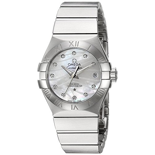 Omega Constellation Co-Axial 27 Women's Automatic Watch with Mother of Pearl Dial Analogue Display and Silver Stainless Steel Bracelet 12310272055002