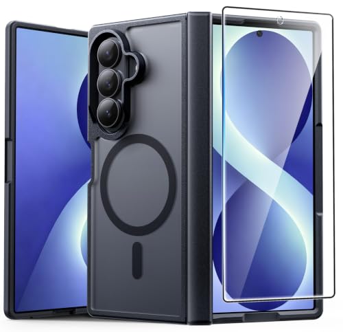 Image of FNTCASE for Samsung Galaxy Z Fold 8 Ultra Case, Fit for Magsafe, Black | Hinge Protection, with Screen Protector, Translucent Matte, 18FT Military Grade Drop Proof, Shockproof Protective Phone Cover