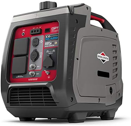 Briggs & Stratton 030801 Petrol Portable Inverter Generator PowerSmart Series P2400, 2400 Watt/1800 Watt Clean Power, Ultra Quiet and Lightweight , Grey