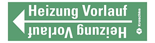 LEMAX® Rohrleitungsband Heizung Vorlauf, praxisbewährt, ab Ø 10mm, grün/weiß, 33m/Rolle