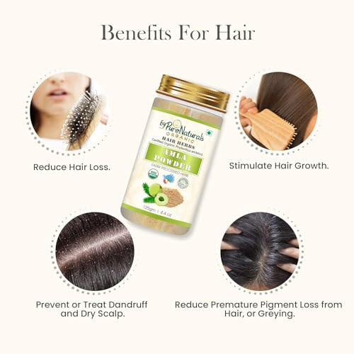 Image of byPureNaturals Aequo Organic 100% Natural Amla Powder| Phyllanthus| Emblica Officinalis| Gooseberry Powder| Hair Growth| Healthy Skin| Face Care - 125gm