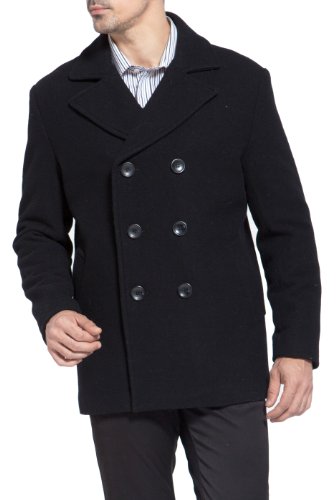 BGSD Men Mark Classic Wool Blend Double Breasted Walking Pea Coat (Also available in Big and Tall and Short)2