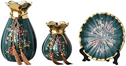 Ceramic Vases Set of 3 for Home Decor, Chinese Classical and Gorgeous Pottery Vase, Flower