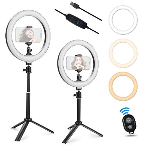 Ring Light with Stand and Phone Holder, JINSE 10