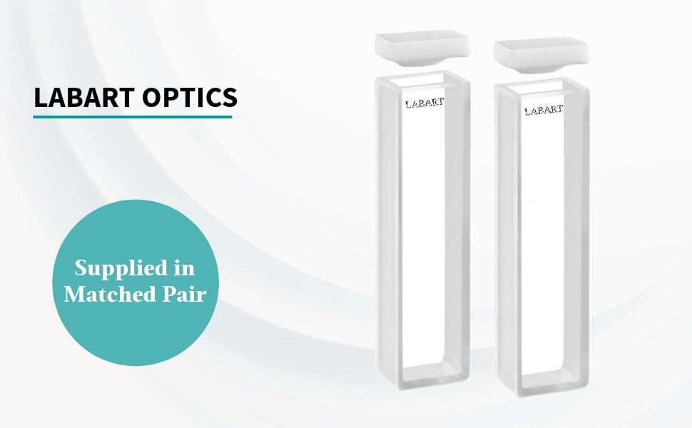 Image of LABART Glass Cuvette (Pathlength: 2mm, Volume: 0.70ml with PTFE Cover, Spectrophotometer) Set of 2 Pcs with Transmission Certificate