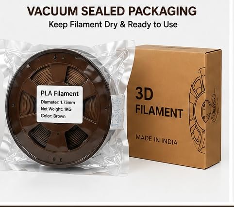 Image of PLA 3D Printer Filament 1.75mm, 1kg Spool (2.2 lbs) - UV /Heat /Weather Resistant, Strong Layer Bonding, Smooth Printing, Low Odor, Outdoor Functional Prototypes, FDM Compatible (Brown, 200 Gram)