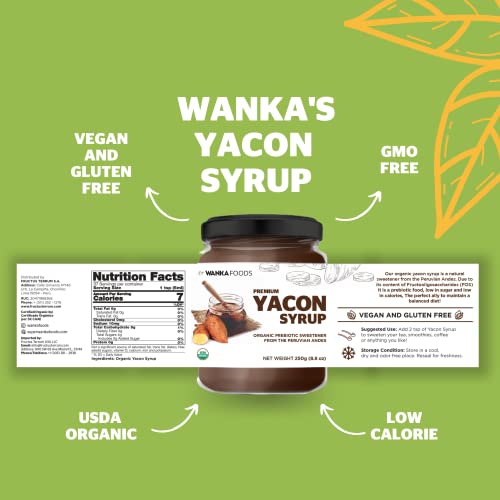 Wanka Foods Organic Yacon Syrup, Natural Sweetener Rich In Antioxidants thumb #1